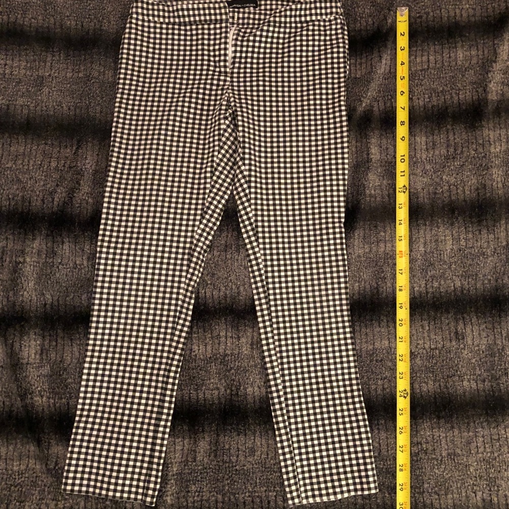 Black and White Checkered Crop Pants